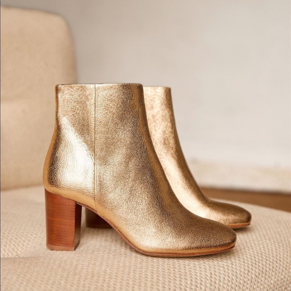 NWT Sezane Gold Boots